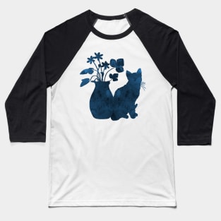 A cat and flowers Baseball T-Shirt